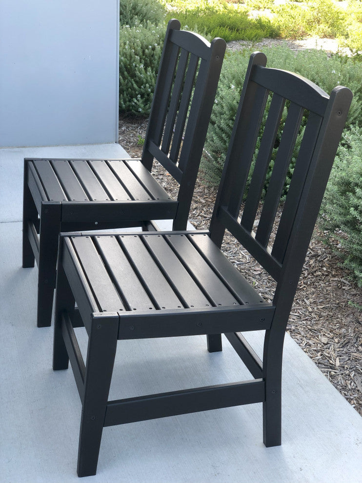 LuXeo Tuscany HDPE Swivel Dining Set, Black, 6-Piece