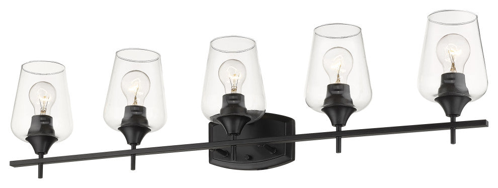 Z-Lite Joliet 5 Light Vanity, Matte Black