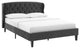 Penelope Tufted Wingback Queen Performance Velvet Platform Bed-Charcoal