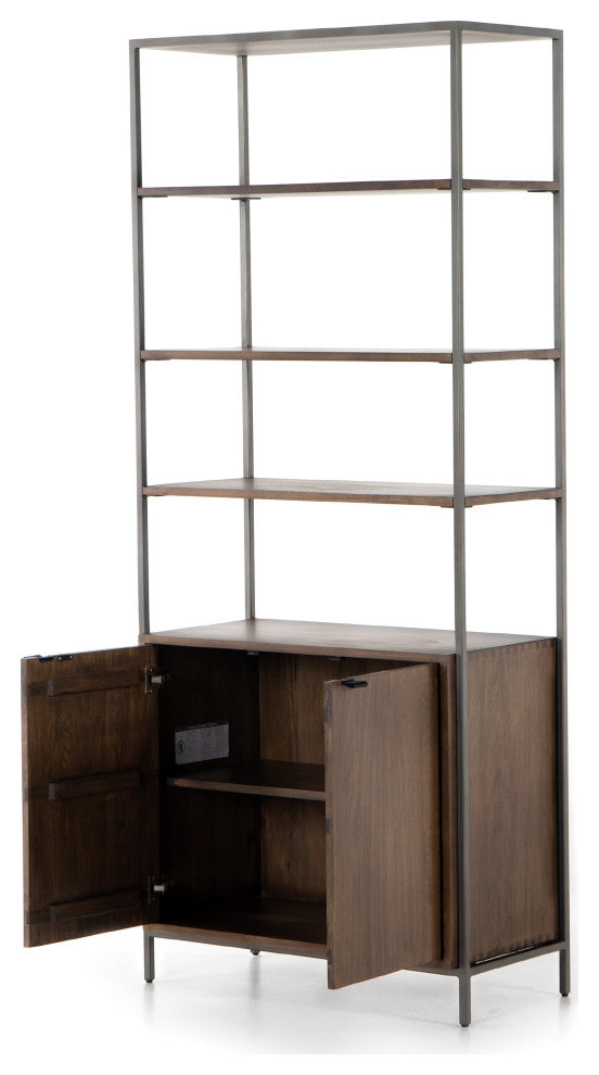 Trey Modular Wide Bookcase-Auburn Poplar