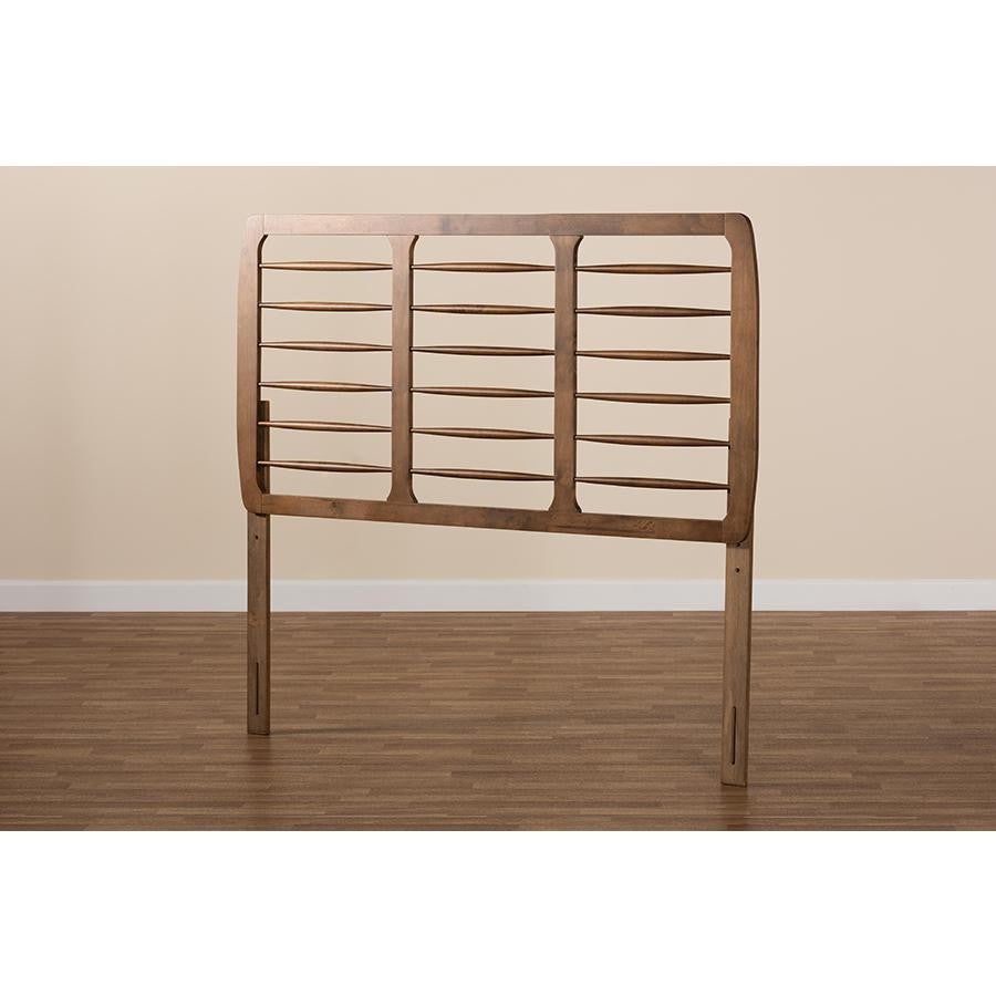 Carolyn Mid-Century Modern Ash Walnut Finished Wood Full Size Headboard