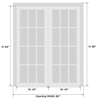 Interior Solid French Double Doors 84x84"