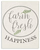 "Farm Fresh Happiness Cursive Typography" 10x15, Wall Plaque Art