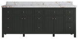 Sonoma 84" Double Sink Bath Vanity in Black Top, 2" Viola Gold