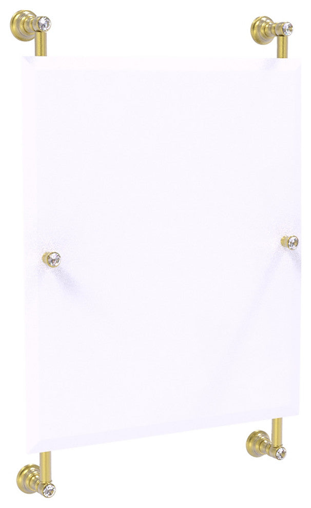Carolina Crystal Frameless Rail Mounted Mirror, Satin Brass