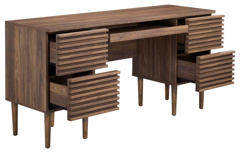 Render Office Desk, Walnut