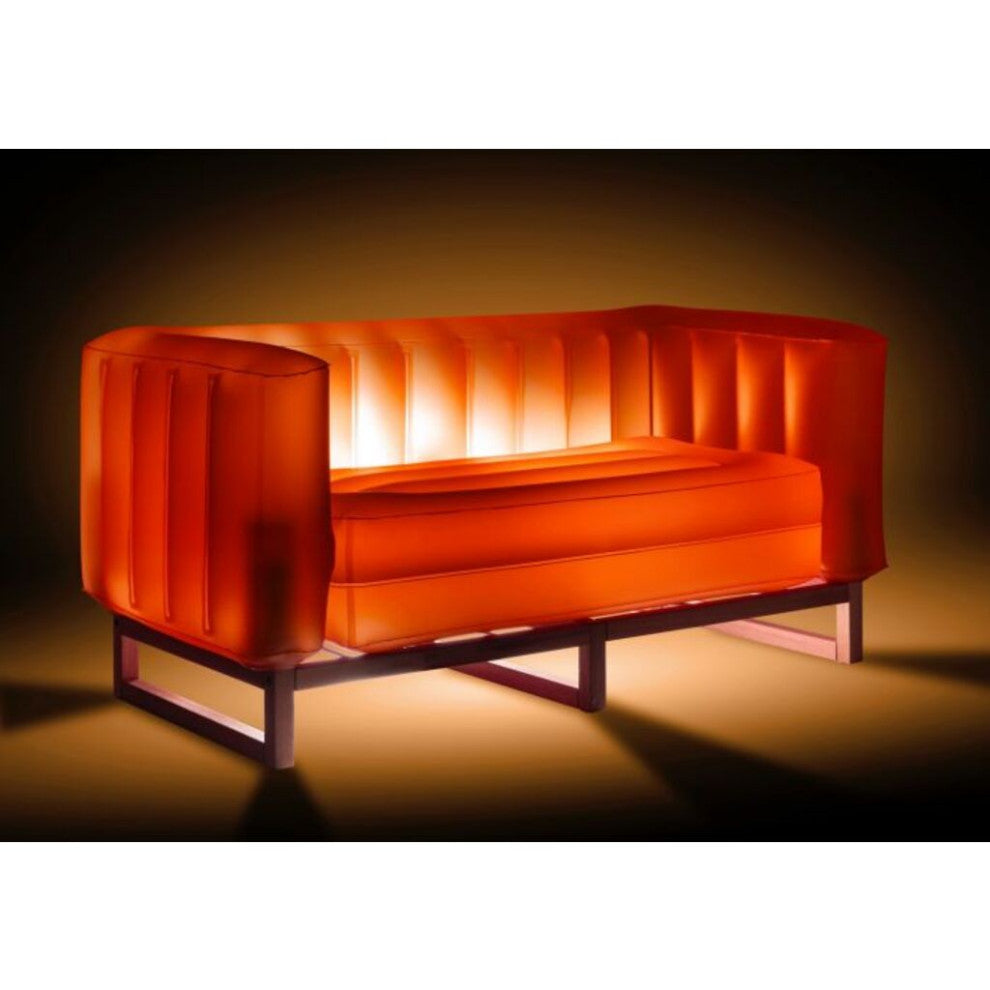 Mojow Eko Yomi Sofa Wood Frame Mattress Translucent with Lighting, Orange