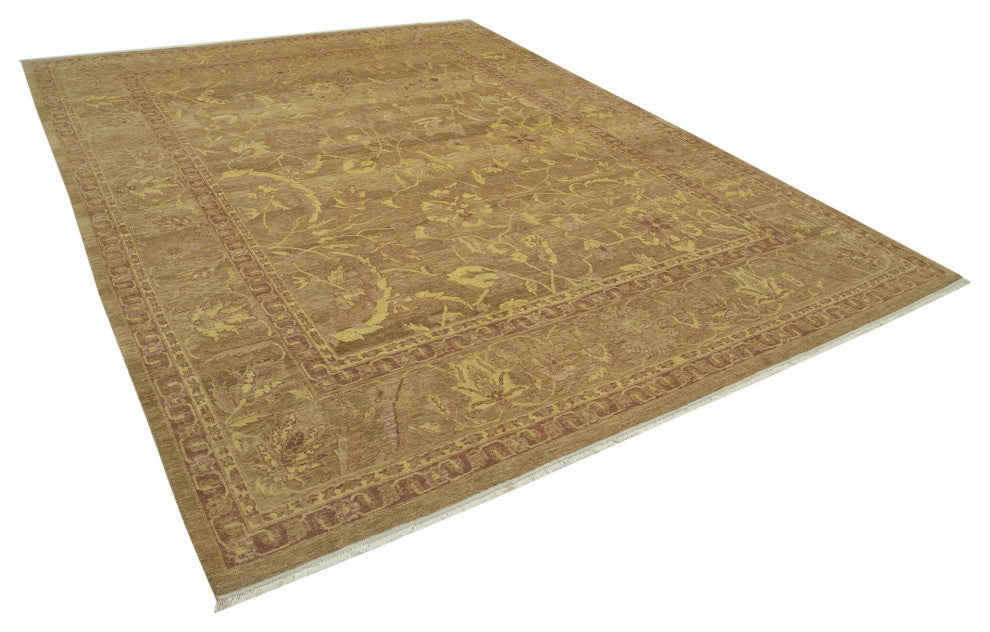 Rug N Carpet - Handwoven Oriental 9' 1" x 11' 10" Soft Oushak Area Rug