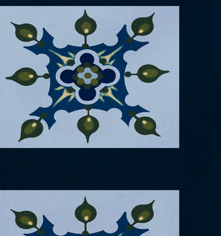 Four Square Geometric Print Placement, Deep Sea, Set of 4