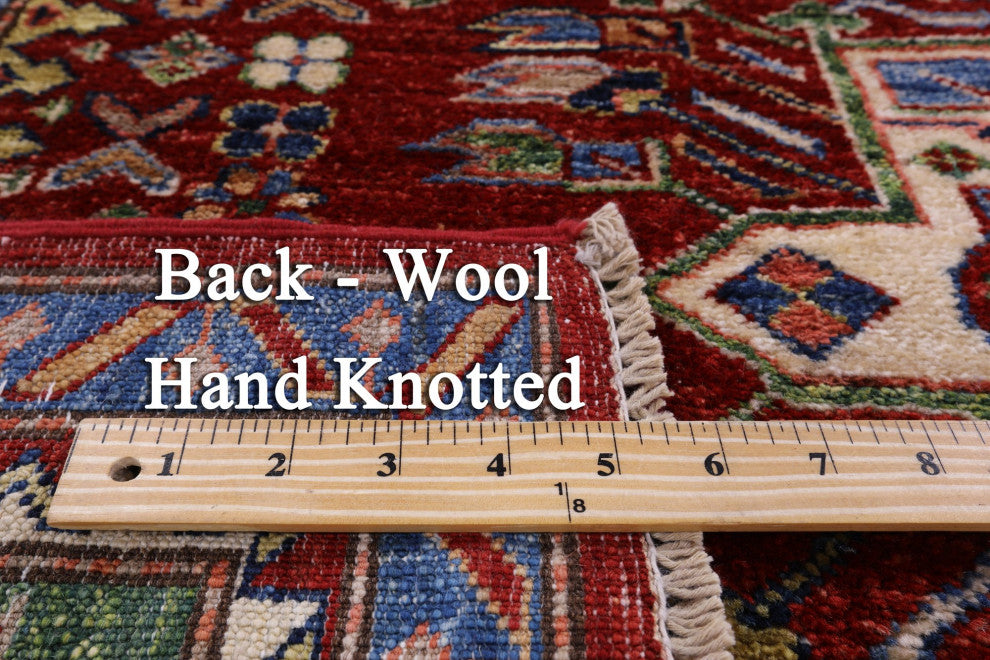 5' 11" X 9' 0" Super Kazak Hand Knotted Wool Rug Q10525