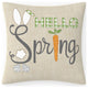 Outdoor/Indoor Easter Hello Spring Natural 18" Throw Pillow