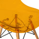 Dover Molded Dinin Side Chair, Wood Dowel Eiffel Base, Transparent Orange