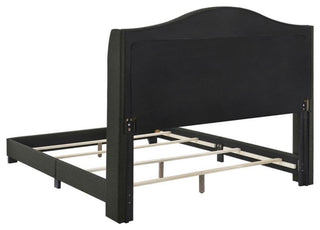 Coaster Sonoma Transitional Fabric Upholstered Camel Back Eastern King Bed Gray