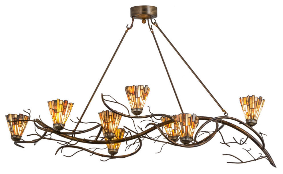61L Winter Solstice Delta Jadestone 8 LT Oblong Chandelier