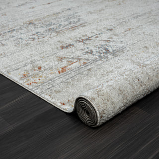 Leilani Gray/Multi Distressed Medallion Machine-Washable Area Rug, 5' x 7'