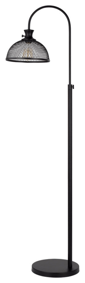61" Black Adjustable Traditional Shaped Floor Lamp With Bronze Dome Shade