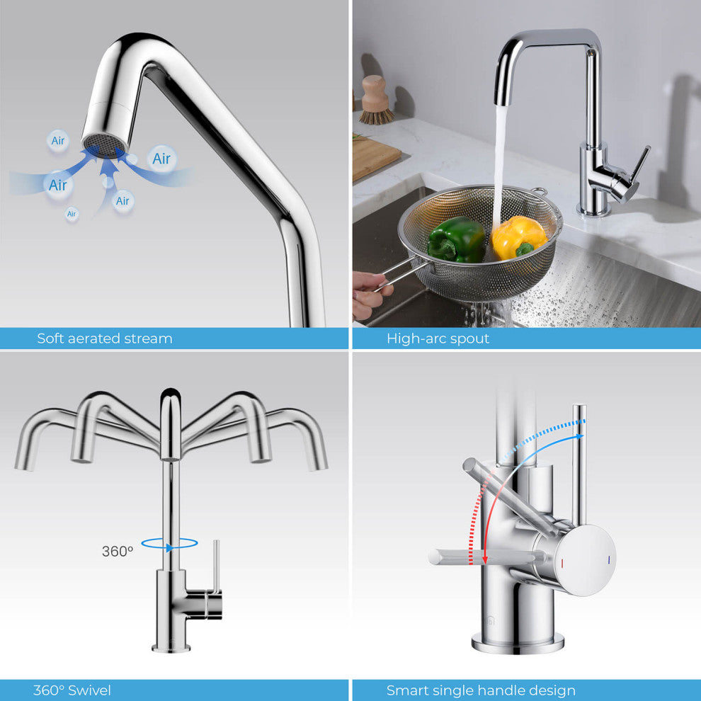 Macon Single Lever Kitchen Bar Faucet, Chrome