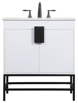 Home Living 19" Modern White-Light Bathroom Vanity