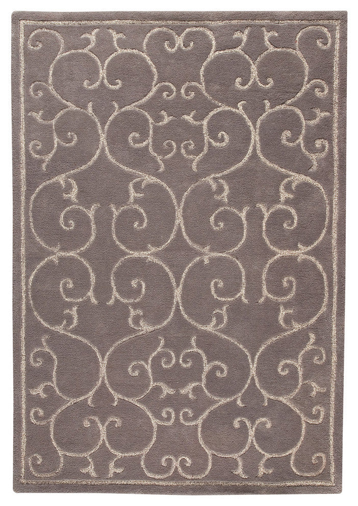 Hand Tufted Grey New Zealand Wool Area Rug