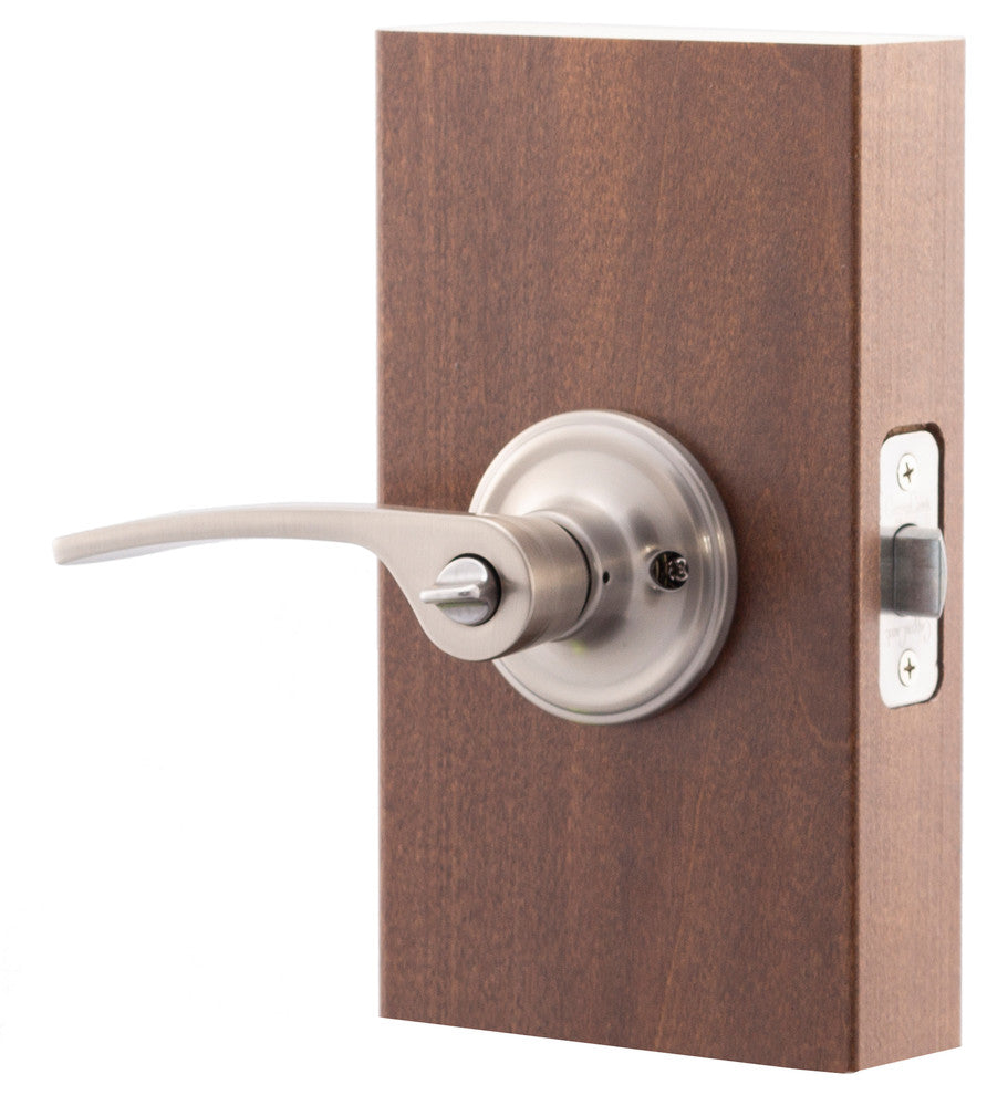 Scandinavian Style Privacy Lever, Satin Stainless