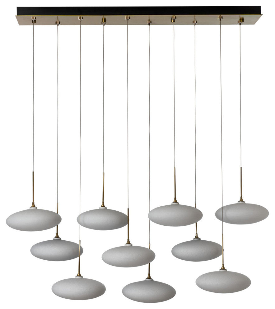 Clouds 10-Light Pendant, Modern Brass, Standard Height