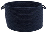 Rhody Rug Wool Solid Basket, Navy, 18"X12"