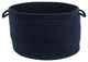 Rhody Rug Wool Solid Basket, Navy, 18"X12"