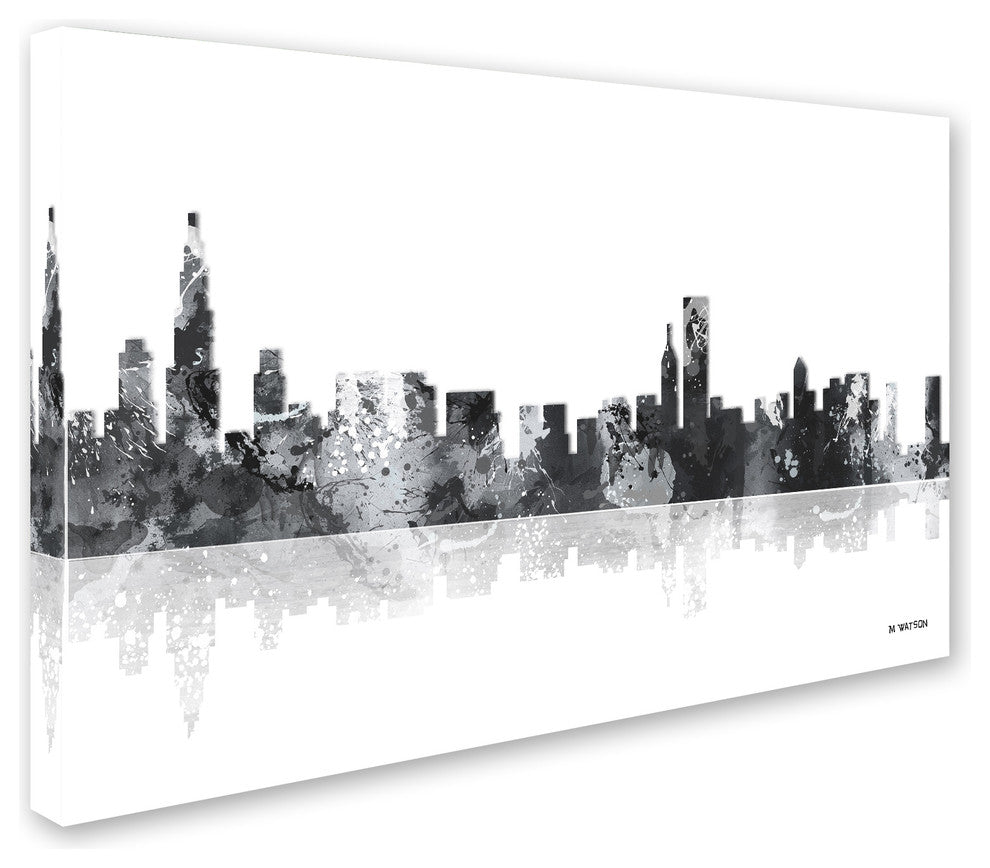Marlene Watson 'Chicago Illinois Skyline BG-1' Canvas Art, 30"x47"