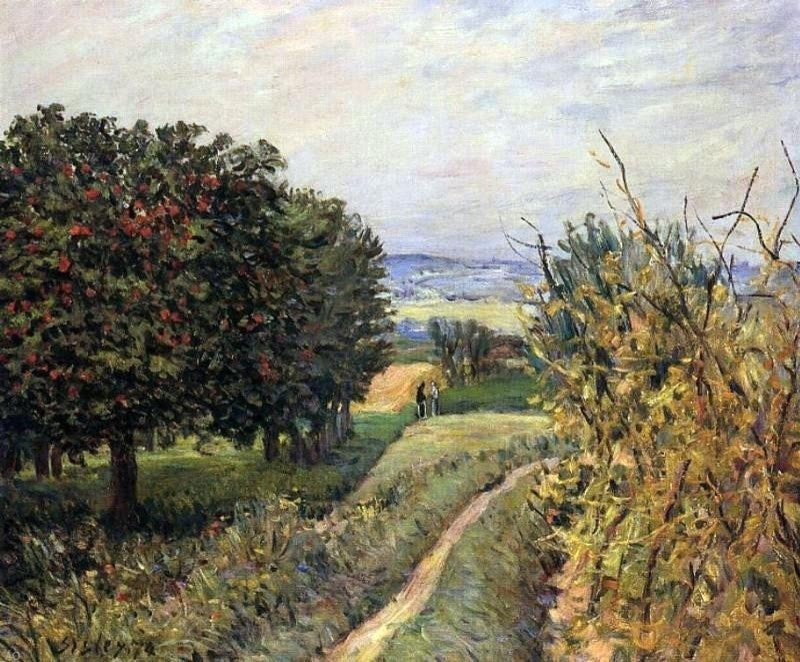 Alfred Sisley Among the Vines near Louveciennes Wall Decal Print