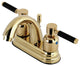 4" Centerset Bathroom Faucet WithRetail Pop-Up, Polished Brass