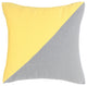 Duo Yellow and Grey Throw Pillow Cover, 18"X18"
