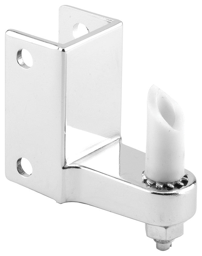 Post Mounted Gravity Pivot Hinge, 1", Zamak, Chrome, 1/2in Pintle, Bottom