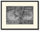 World Vintage Map Print On Canvas With Black Custom Frame, 16" X 21"