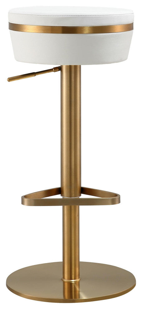 TOV Furniture Astro White and Gold Adjustable Stool