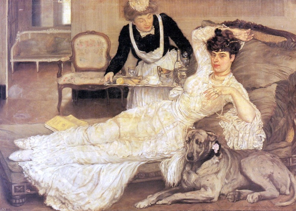 Henry Caro-Delvaille Tea Time, 18"x27" Wall Decal