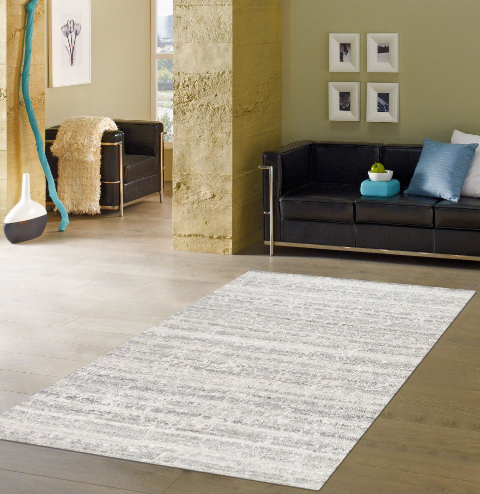 Pasargad Home Vogue Collection Hand-Knotted Silver Wool Area Rug, 8'x10'
