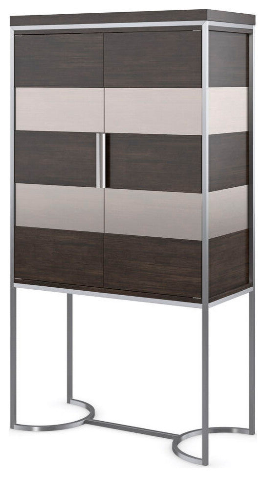 Smoked Modern Bar Cabinet