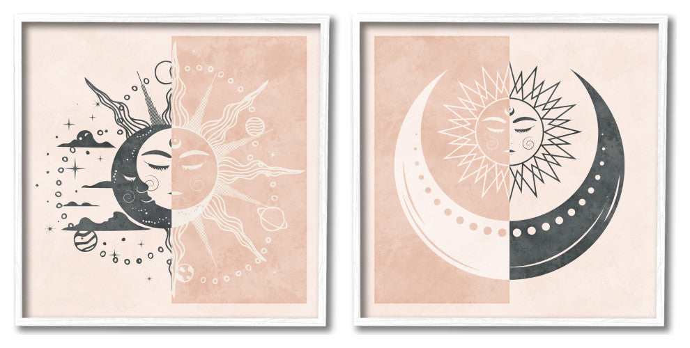 Celestial Sun Moon Stars Planets Astrology Motif, 2pc, each 24 x 24