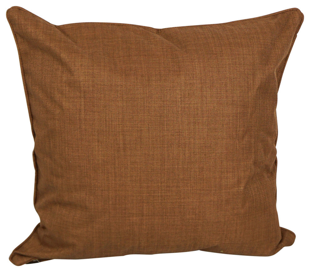 25" Double-Corded Polyester Square Floor Pillows With Inserts, Set of 2, Mocha