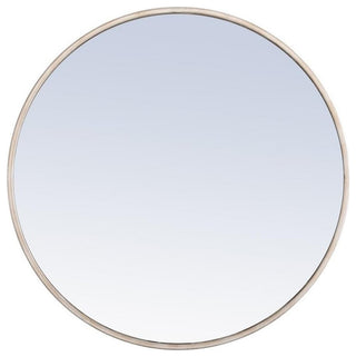 Elegant Decor Eternity 24" Round Metal Frame Mirror in Silver