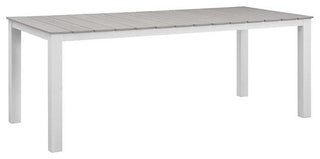 Maine 80 Outdoor Patio Dining Table, White Light Gray