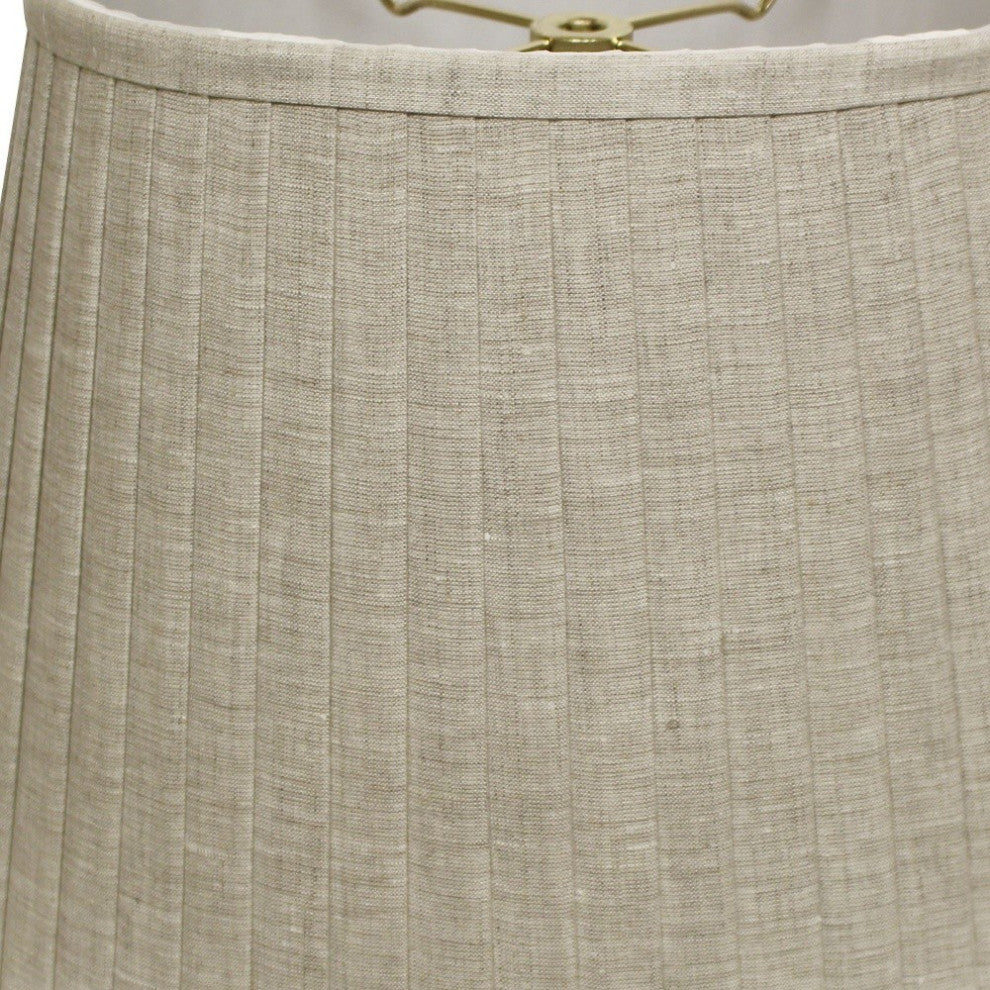 18" Cream Slanted Oval Paperback Linen Lampshade