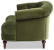 La Rosa Victorian Chesterfield Loveseat, Olive Green Performance Velvet