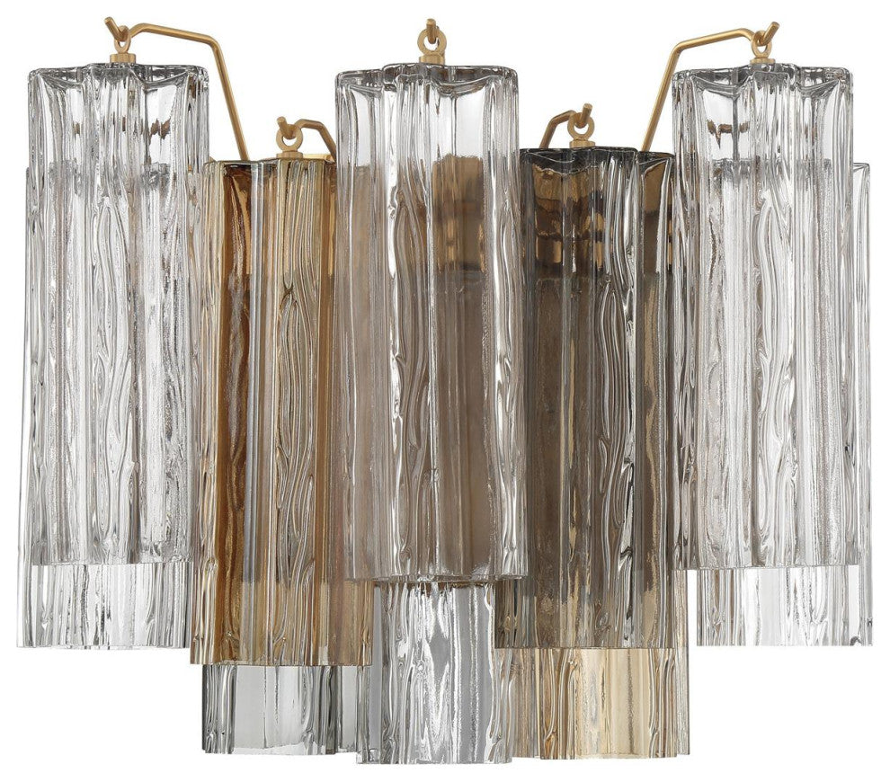 CRYSTORAMA Addis 2 Light Aged Brass Wall Mount