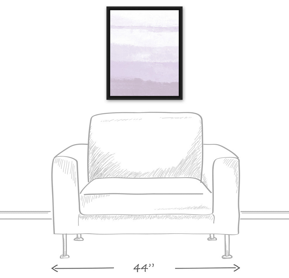 Soft Purple Abstract Gradiant 16x20 Black Floating Framed Canvas