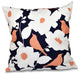 Modfloral, Floral Print Pillow, Navy Blue, 16"x16"