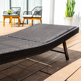 Set of 4 Faro Chaise Lounge - Dark Brown