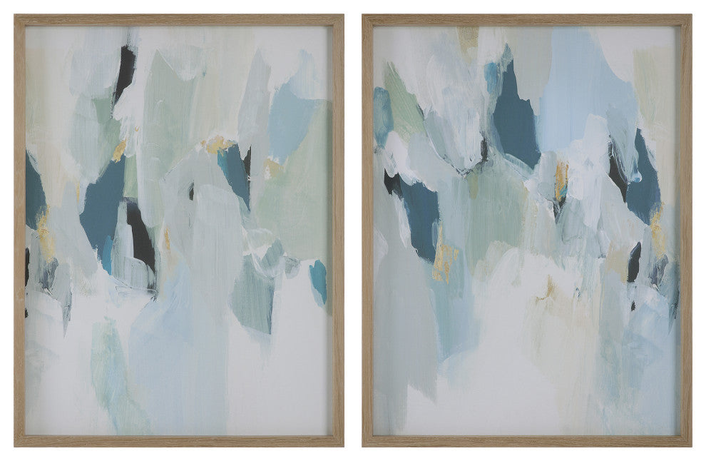 Uttermost 32282 Seabreeze Abstract Framed Canvas Prints 2-Piece Set