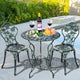 3-Piece Bistro Set, Garden Round Table and Chairs, Rose Design