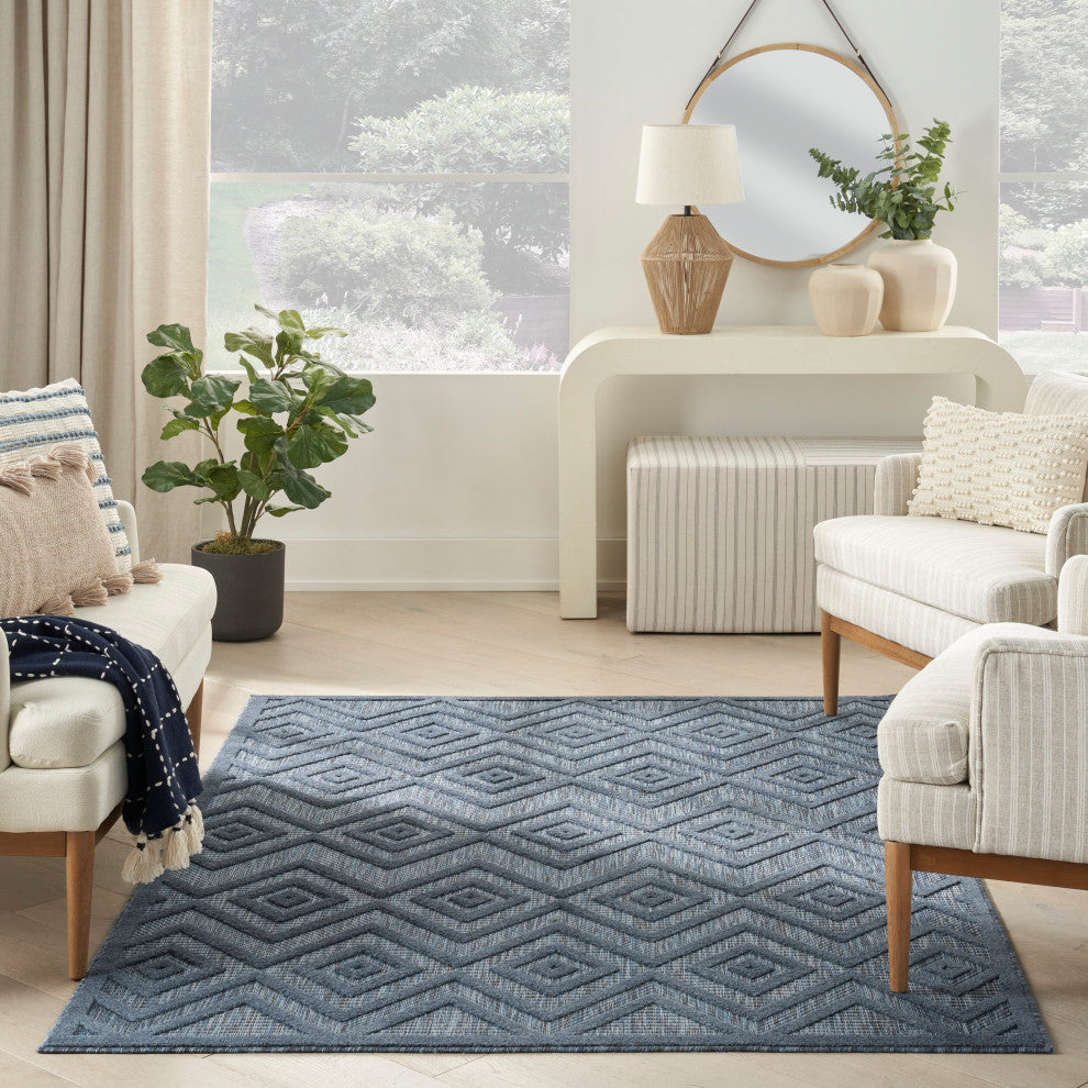 Nourison Versatile 5' x 7' Navy Blue Modern Area Rug
